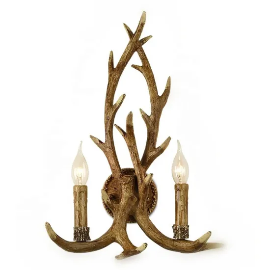 Antique Deer Wall Lamp: Rustic Farmhouse Interior Décor and LED Lighting