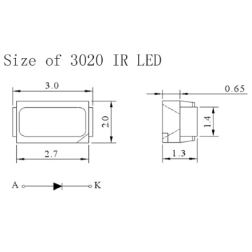 Super bright 850nm LED 3020 0.2W Tyntek chip