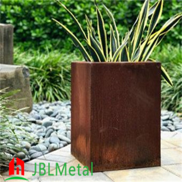 Τετραγωνικό μεταλλικό φυτευτή Corten Steel