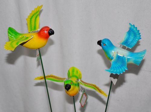 5" Parrot Garden Plant Stakes