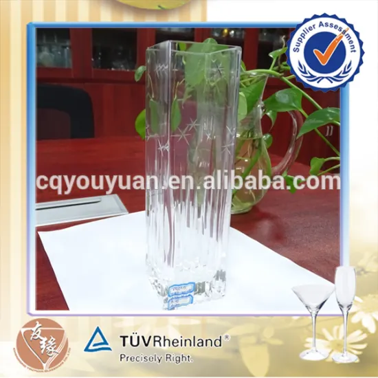 Wolesale Cheap Clear Square Glass Vase