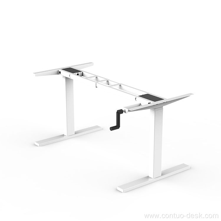 Manual Crank Stand hand control desk Up Steel System Ergonomic Standing Height Adjustable Desk