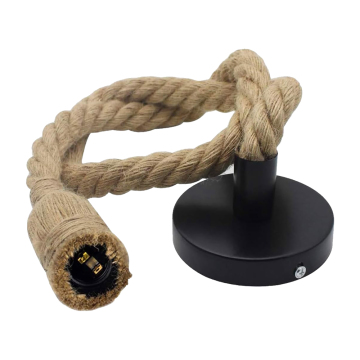 E27 Lighting Kit: Hanging Lamp Socket and Hemp Rope Lamp Holder