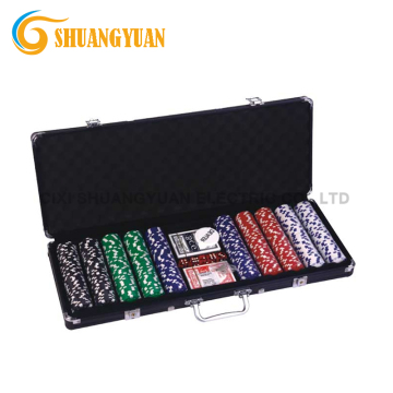 500pcs Premium Poker Chip Set in Black Color Aluminum Case: The Ultimate Gaming Accessory