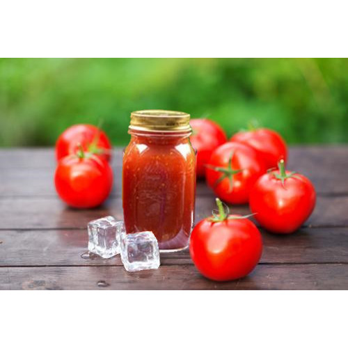 Botella de vidrio orgánico pasta de tomate