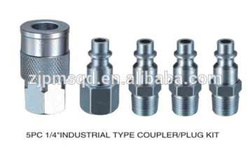 5pcs 1/4 or 3/8" USA industrial type coupler plug kit steel