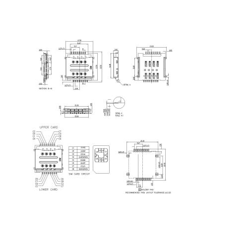 SIM Series 16Pin With Boss 3.0mm Height