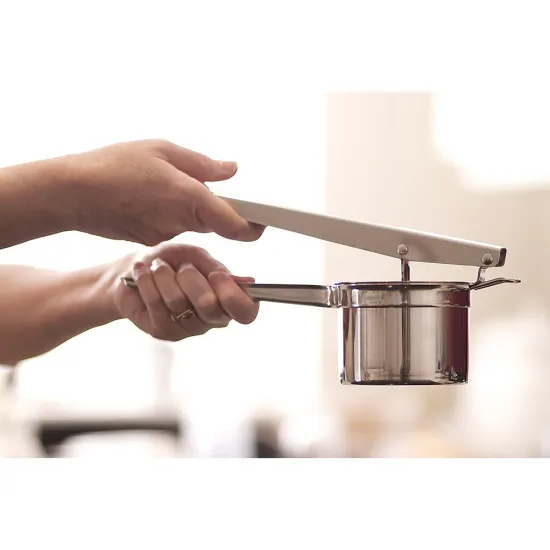 stainless steel fruit vegetable potato press with 3 interchangeable discs for baby food strainer