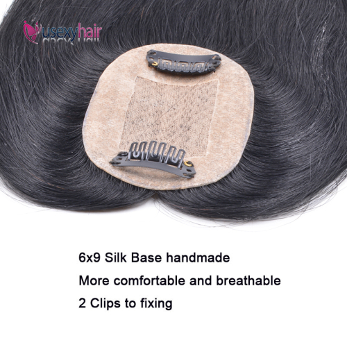 6x9cm Silk Base Hair Topper Clip In Hair Toupee 100 Real Virgin Brazilian Human Hair Topper For 