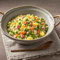 Arroz frito de vegetais congelados