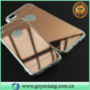 hot new product electroplate plastic mirror back tpu bumper case for iphone 7 plus cover