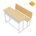 Birou dublu alb pentru studenți cu scaune atașate