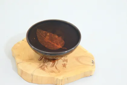Jizhou kiln wood leaf Tianmu lamp