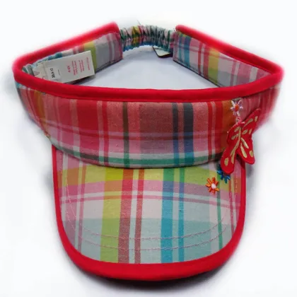 Plastic printing pvc sun visor Ladies Sun Visors With Beautiful Decorations