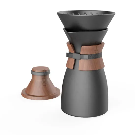 DHPO Porcelain Pour Over Coffee Maker Matte Black