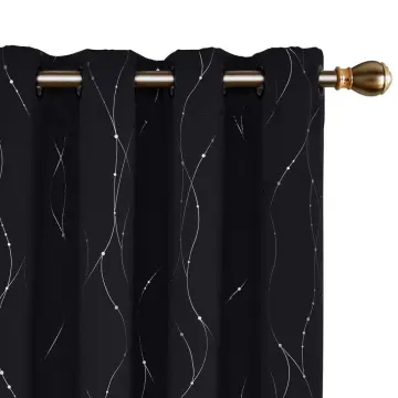 100pcs Newest Design Darkening Thermal Insulated Grommet Panels with Dots Foil Print - Blackout Kitchen Curtain Fabric