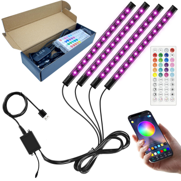 USB-Powered 5050 RGB Car LED Strip Lamp for Atmospheric Interior Car Decoration