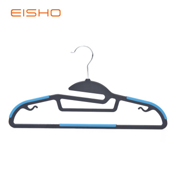 Non-Slip Plastic Hangers With Blue Rubber Pieces