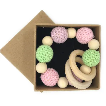 Baby Teether Crochet Toys Knitting Wool Beads for Kids
