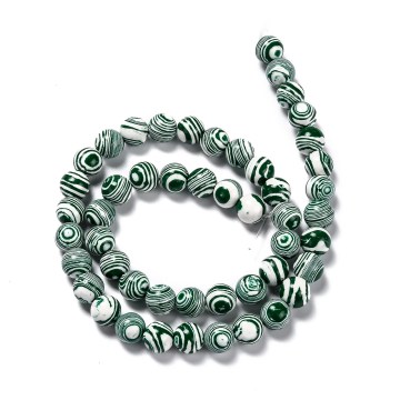 Pandahall 10mm Round Green Dyed Synthetic Malachite Beads: Jewelry Crafting Supplies