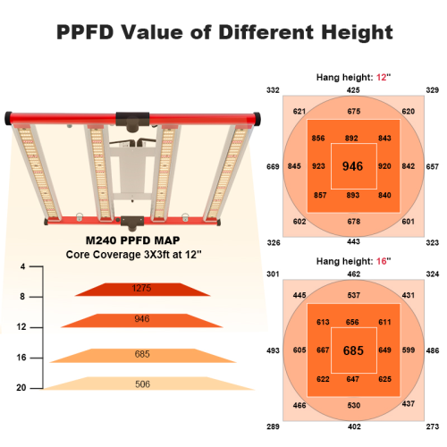 Hot selling factory price led grow lights 240w