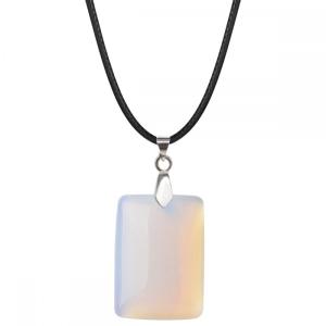 Opalite 25x35 мм прямоугольное каменное подвесное ожерелье для женщин мужчин