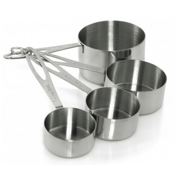 4pcs handle sackable spoon measuring tool and stainless steel measuring cup