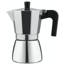 Cafetera de aluminio + acero inoxidable muy rentable