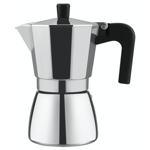 Cafetera de aluminio + acero inoxidable muy rentable