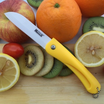 Colorful handle portable foldable ceramic knife
