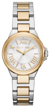 Two-Tone Rectangle Roman Numeral Quartz Watch For Women Daily Business Outfit
