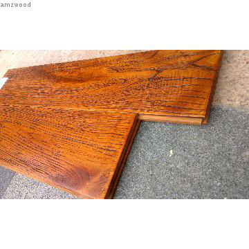 UV drawing printed Chest Nut Natural Solid Wood Flooring