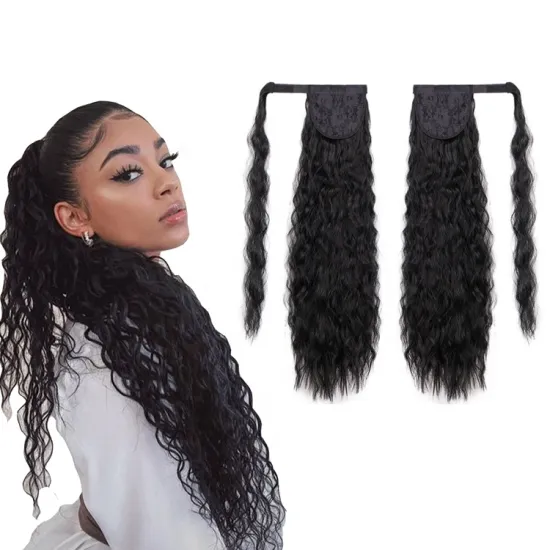 Long Curly Ponytail Clip Corn Curly for Women Synthetic High Temperature Fiber Hair Extensions Natural Hairpiece Synthetic Hair