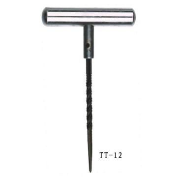 Chromed metal reamer with barbed probe Tire repair tool