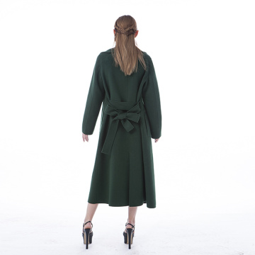 Fashionable green cashmere coat