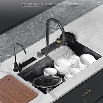 SUS304 Stainless Steel Rainfall Faucet for Large Volume Kitchen Sinks