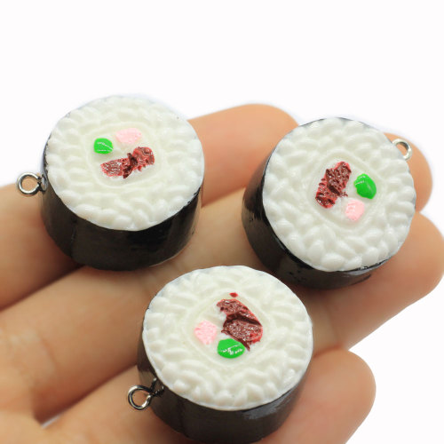 100Pcs Cute 3D Resin Sushi Simulation Miniature Japan Food Charm Kawaii Miniature Japanese Resin Sushi Pendants για DIY Decor