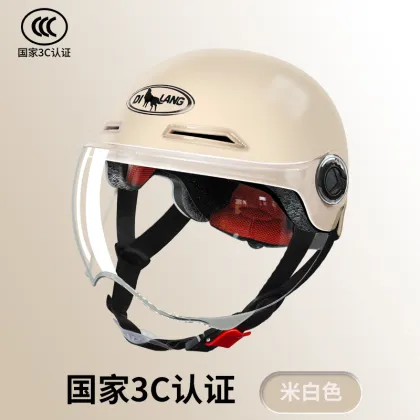 3C Certified Electric Vehicle & Motorcycle Safety Helmet with Battery and Half Helmet Design