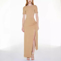 Custom Sexy Maxi Dress Short Sleeve Split