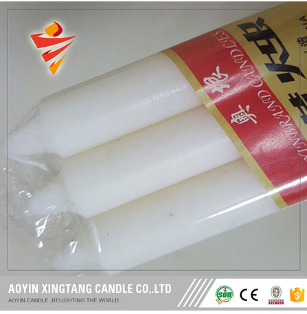 cellophone white candles 