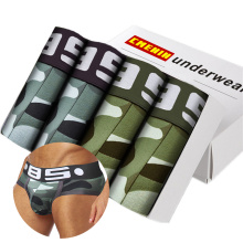 4Pcs/Lot Sexy Men Underwear Briefs 13 Colors Camouflage Cotton Solid Slip Under Wear Brief Sexy Wear Men Gay Jockstrap BS141