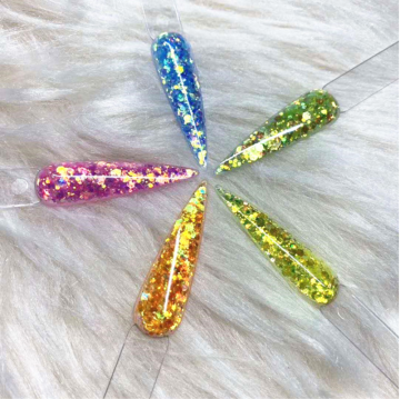 Glitter Nail Art Collection: Parkly Iridescent, Chunky Mix, Chrome Shapes & Sequins in Bulk