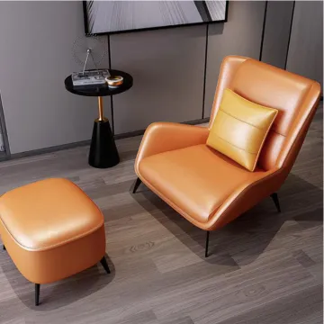 White leather lounge chair saddle recliner sofa