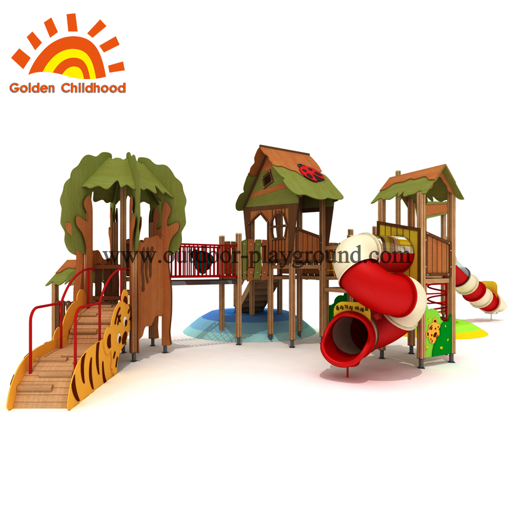 Wooden playset outdoor for toddlers