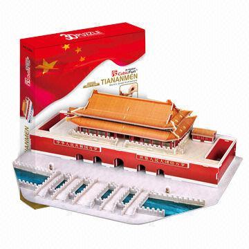 Emulation Tiananmen 3D Puzzle, Sized 41.4 x 31 x 12.8cm, Eco-friendly