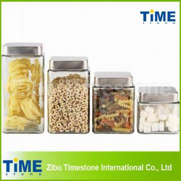 Glass Square Coffee Tea Sugar Canister Sets