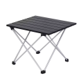 Camp Picnic Table Ultralight Roll up Mini Aluminum Lightweight Portable Folding Foldable for Outdoor Hiking Black Metal