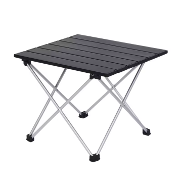 Mesa de piquenique de acampamento Ultralight roll up mini dobrável portátil leve de alumínio dobrável para caminhada ao ar livre black metal