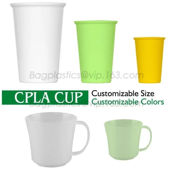 CPLA reusable cup and lid with injection molding, take out PLA degradable cups, hot beveragePLA cups