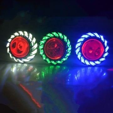 30W Multi-Color Dual Halo Motorcycle Projector Lens Headlight